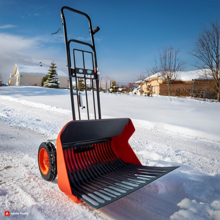 Plow Snow Pusher to a Hand Truck