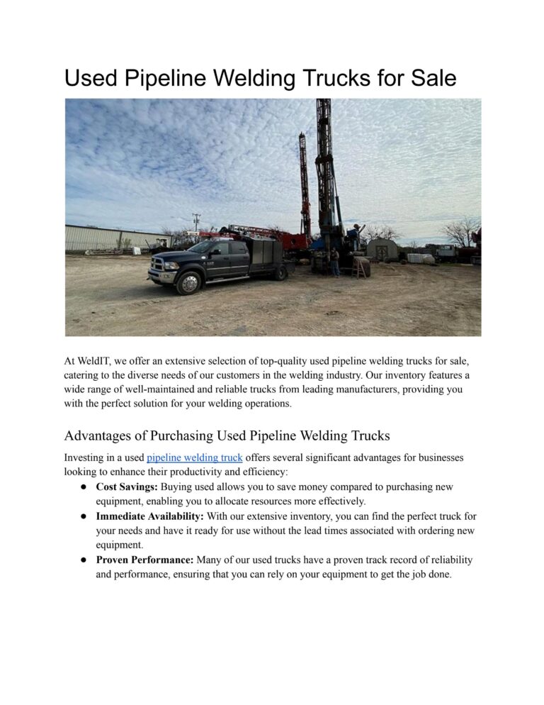 Used pipeline trucks for sale
