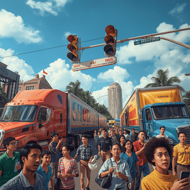 Trucks Change Traffic Lights