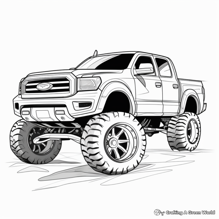 Lifted Trucks Coloring Pages: Unleashing Creativity and Passion on Paper