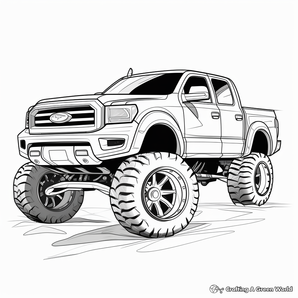 Lifted Trucks Coloring Pages: Unleashing Creativity and Passion on Paper